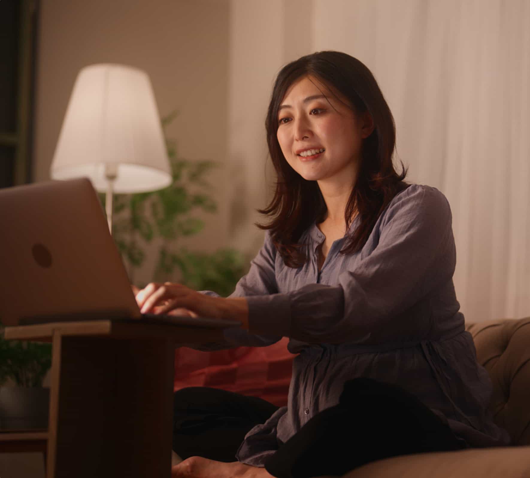 woman working with laptop