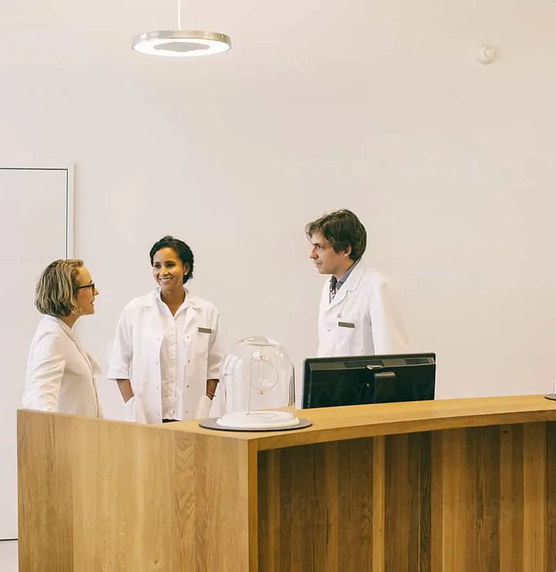 three doctors talking